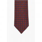 Шелковый галстук с геометрическим узором Corneliani, коричневый - фото 2