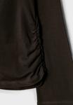 Топ Stradivarius WITH GATHERING, Dark Brown - фото 8