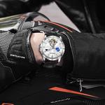 KANGOL Часы Automatic Mechanical Movement Genuine Leather Strap Watch Men's Watch Black Dial, Silver Blue Dial - фото 11