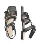 Сандалии кожаные Pinko Marli 08, черный - фото 4