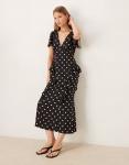 Платье миди с оборками в черный горошек Lyndsey Nobody'S Child - фото