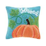 Подушка C&F Home Blessed Fall с тыквой, синий - фото