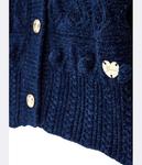 Кардиган детский Guess на пуговицах декорированный, синий - фото 3