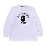 Футболка BAPE College Relaxed Fit Long-Sleeve Tee, White - фото