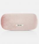 Овальные солнцезащитные очки Logo Miu Miu, Gold/Grey - фото 5