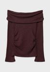 Топ Stradivarius OFF-THE-SHOULDER GATHERED, Bordeaux - фото 7