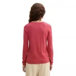 Свитер Tom Tailor Front Logo Coin v neck, красный - фото 2