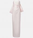 Атласное платье с бантом Monique Lhuillier, розовый - фото