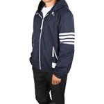 THOM BROWNE Полосатая толстовка с капюшоном, Dark Blue - фото 7