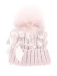 Шапка бини с помпоном Monnalisa, розовый - фото 2