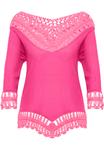 Туника IZIA Mit Häkelpart, розовый - фото