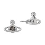 Vivienne Westwood Латунные серьги-гвоздики Women's Silver/black Diamonds - фото 5