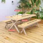 Скамья садовая с рамой из авиационного алюминия, 150 см, светло-коричневый - фото 5