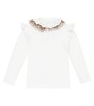 Топ из хлопкового джерси с оборками Monnalisa, Pann - фото 4