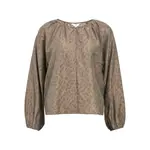 Блузка Object True long sleeve, коричневый - фото 3