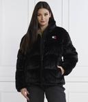 Пуховик женский Tommy Jeans из искусственного меха, черный - фото 3