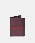 Мужской кошелек для карточек YANKO из черной кожи, бордовый - фото
