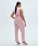 Женские льняные брюки от костюма MANGO, Light Pink - фото 3