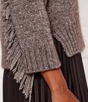 Свитер женский Marella Sport с бахромой, серый - фото 4