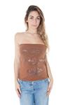 Топ женский Datch с принтом без рукавов, коричневый - фото