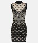 Мини-платье вязки интарсия Balmain, мультиколор - фото