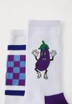 Носки Happy Socks AUBERGINE & CHECKED STRIPE SOCKS UNISEX 2 PACK, Multi/White - фото 2