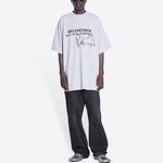 Футболка Balenciaga оверсайз, серый - фото 3