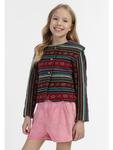 Куртка для девочек разноцветная черная IZIA - фото 3