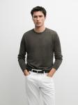 Свитер Massimo Dutti Linen Knit Crew Neck, пудра - фото 4