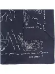Шарф с графичным принтом A.P.C., синий - фото