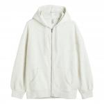 Толстовка H&M Oversized Zip-through, светло-серый - фото