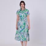 Платье-Рубашка миди с тропическим принтом S&J Weekends, мультиколор - фото