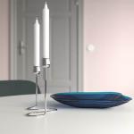 Подсвечник Ikea Silverparon 2 Candles, 20 см, серебристый - фото 4