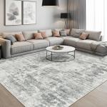 Ковёр Soalmost Washable для гостиной, 305х244 см, серый/белый - фото 3