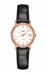 Часы Longines Elegant из розового золота с бриллиантами - фото