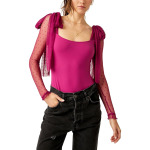 Боди Free People Tongue Tied Bodysuit, цвет Fuchsia Festival - фото 4