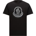 Футболка с принтом градиентного логотипа Moncler, черный - фото