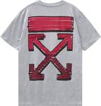 Футболка Off-White Marker Slim Tee 'Grey/Red', серый - фото 3
