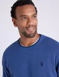 Свитер U.S. Polo Assn Solid Crew Neck, синий - фото 2