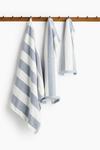 Полотенце H&M Home Cotton Terry For Guests, белый/голубой - фото 2