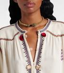 Вышитая блуза Pelson Marant Etoile, экрю - фото 4