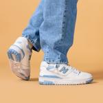 Женские кроссовки New Balance 550 Blue Haze (UNC), белый/голубой - фото 3