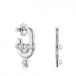 Серьги Tous Manifesto, 27,6 мм, серебро/культивированный жемчуг - фото