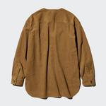 Вельветовая длинная куртка-рубашка Uniqlo женская, 36 коричневый - фото 2