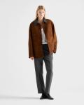 Замшевая куртка-кабан Prada, какао-коричневый - фото 2
