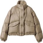 Пуховик женский грязно-серый Miu Miu - фото