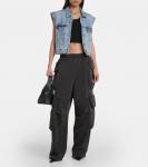 Укороченный топ ребристой вязки Agolde, черный - фото 2