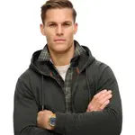 Толстовка Superdry Essential Logo Washed full zip, серый - фото 2
