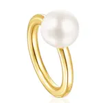 Кольцо Tous Gloss, позолоченное серебро/жемчуг - фото