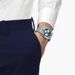Часы Tissot PRX Chronograph 42 мм, арт. T137.427.11.041.00, серебристый/синий - фото 2
